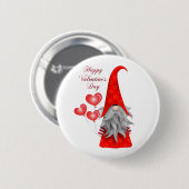 Badge Rond 5 Cm Bouton Valentine Gnome (Devant & derrière)