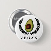 Badge Rond 5 Cm Bouton végétalien d'avocat (Devant & derrière)