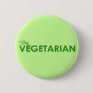 Badge Rond 5 Cm Bouton végétarien