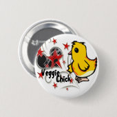 Badge Rond 5 Cm Bouton végétarien de poussin (Devant & derrière)