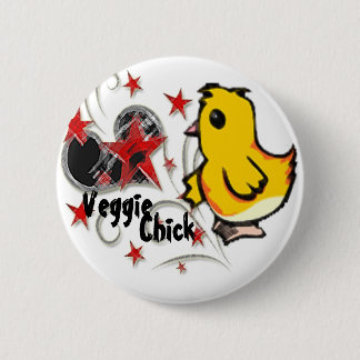 Badge Rond 5 Cm Bouton végétarien de poussin