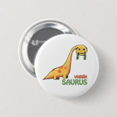 Badge Rond 5 Cm Bouton végétarien de Saurus (Devant & derrière)