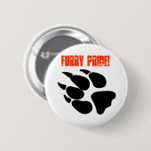 Badge Rond 5 Cm Bouton velu de Pawprint de fierté (Devant & derrière)
