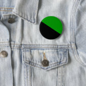 Badge Rond 5 Cm Bouton vert de drapeau d'anarchiste (En situation)
