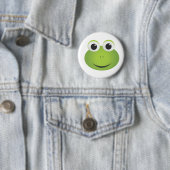 Badge Rond 5 Cm Bouton vert de grenouille de bande dessinée (En situation)