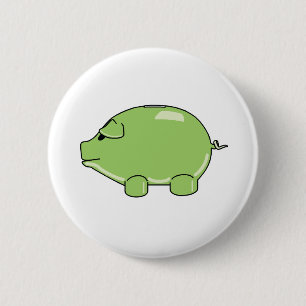 Badge Rond 5 Cm Bouton vert de porc