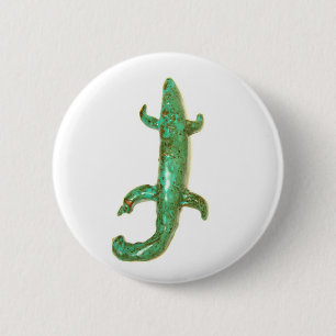 Badge Rond 5 Cm bouton vert du lézard