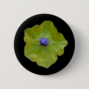 Badge Rond 5 Cm Bouton vert et bleu Petunia