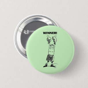 Badge Rond 5 Cm Bouton vert gagnant