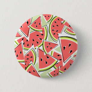 Badge Rond 5 Cm Bouton Vert pastèque