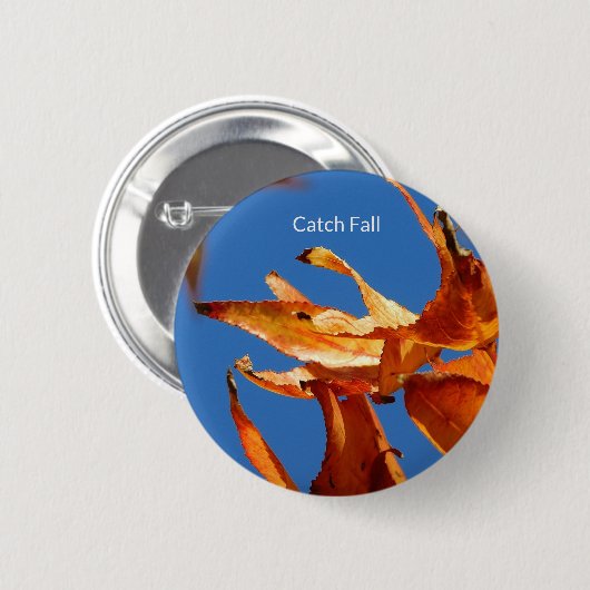 Badge Rond 5 Cm Bouton Vibes Automne - Conception des feuilles Aut (Devant & derrière)