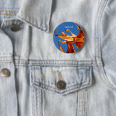 Badge Rond 5 Cm Bouton Vibes Automne - Conception des feuilles Aut (En situation)
