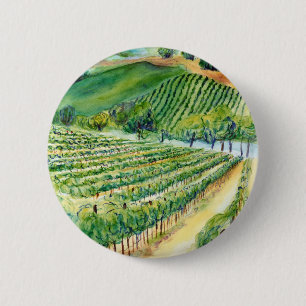 Badge Rond 5 Cm Bouton Vignoble de Californie