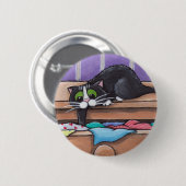 Badge Rond 5 Cm Bouton vilain de chat (Devant & derrière)