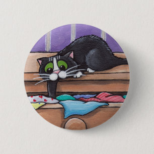 Badge Rond 5 Cm Bouton vilain de chat