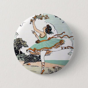 Badge Rond 5 Cm Bouton vintage de danseur classique