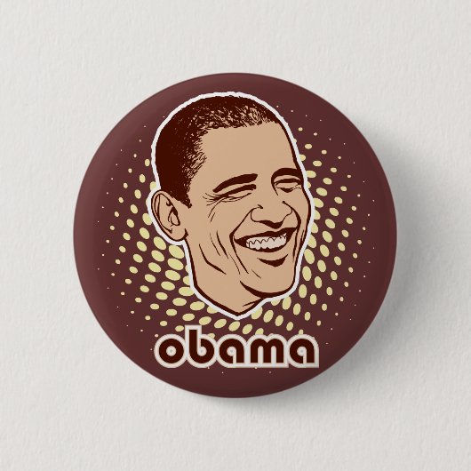 Badge Rond 5 Cm Bouton vintage d'Obama (Devant)