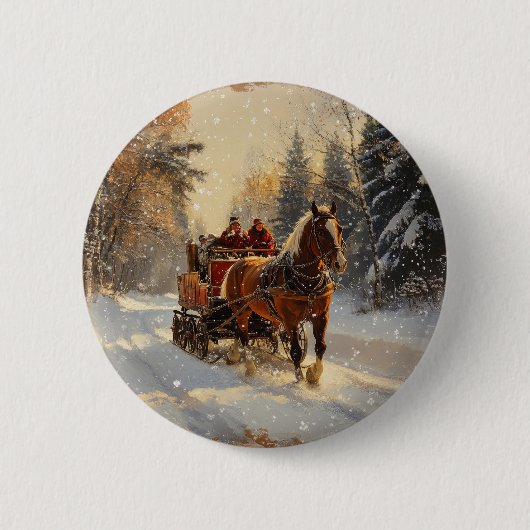 Badge Rond 5 Cm Bouton Vintage Noël (Devant)