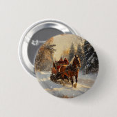 Badge Rond 5 Cm Bouton Vintage Noël (Devant & derrière)