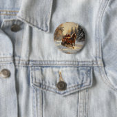 Badge Rond 5 Cm Bouton Vintage Noël (En situation)