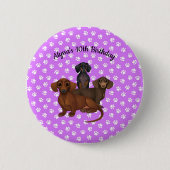 Badge Rond 5 Cm Bouton violet Dachshund (Devant)