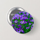 Badge Rond 5 Cm Bouton violet de fleurs (Devant & derrière)
