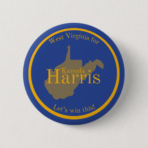 Badge Rond 5 Cm Bouton Virginie-Occidentale pour Kamala Harris