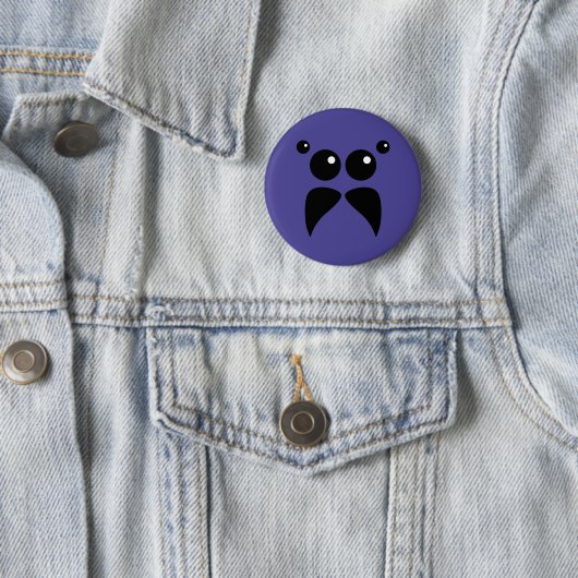 Badge Rond 5 Cm Bouton Visage Araignée (En situation)