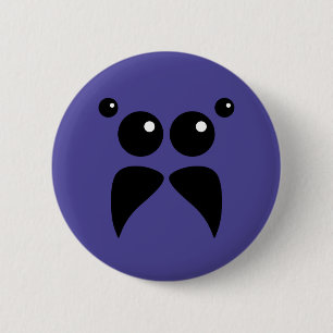 Badge Rond 5 Cm Bouton Visage Araignée