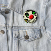 Badge Rond 5 Cm Bouton Visage Clown crânien effrayant (En situation)