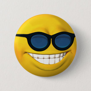 Badge Rond 5 Cm Bouton Visage des lunettes de soleil
