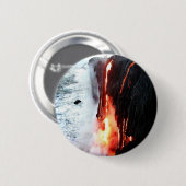 Badge Rond 5 Cm Bouton volcan hawaïen (Devant & derrière)