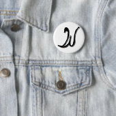Badge Rond 5 Cm Bouton W (noir) (En situation)