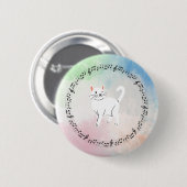 Badge Rond 5 Cm Bouton Watercolor Music Cat (Devant & derrière)