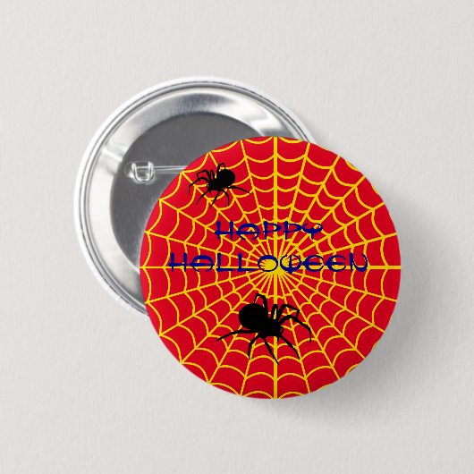Badge Rond 5 Cm Bouton Web et broche Spider (Devant & derrière)