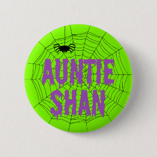 Badge Rond 5 Cm Bouton Web Tante Shan Green Driving Font Spider