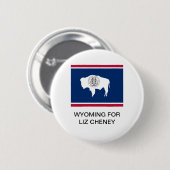 BADGE ROND 5 CM BOUTON WYOMING FOR LIZ CHENEY (Devant & derrière)