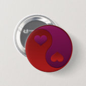 Badge Rond 5 Cm Bouton Yin Yang Valentine (Devant & derrière)