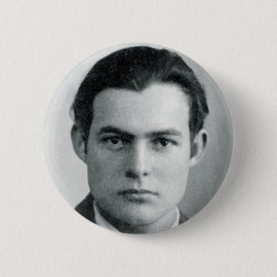 Badge Rond 5 Cm bouton Young Ernest Hemingway