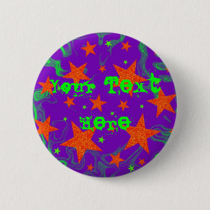 Badge Rond 5 Cm Bouton "Your Text Here" lié à l'orthographe