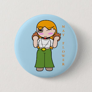 Badge Rond 5 Cm Bouton Zack Dragonblade - May Flower