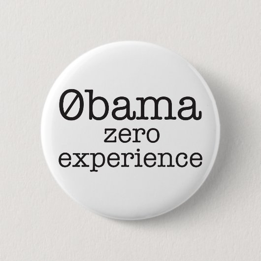 Badge Rond 5 Cm Bouton zéro d'expérience de Zerobama Obama (Devant)