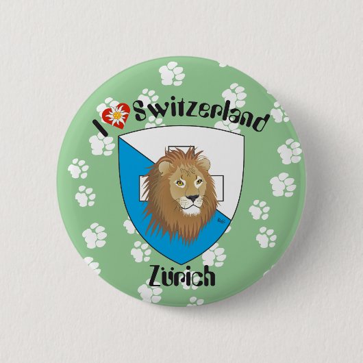 Badge Rond 5 Cm Bouton Zürich Schweiz Suisse (Devant)