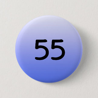 Badge Rond 5 Cm boutonnez autour du nombre bleu cinquante-cinq