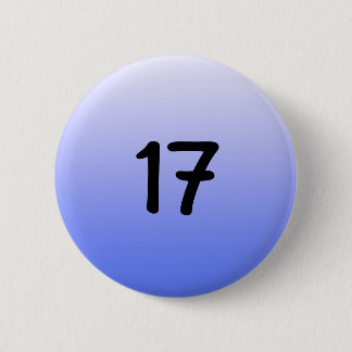 Badge Rond 5 Cm boutonnez autour du nombre bleu dix-sept