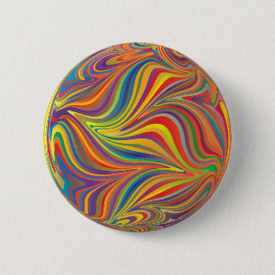 Badge Rond 5 Cm Boutons arc-en-ciel prismatiques - Couleur hypnoti