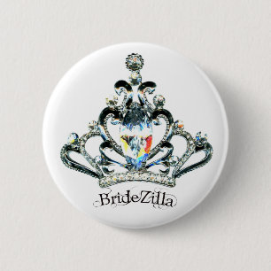 Badge Rond 5 Cm Boutons BrideZilla Tiara