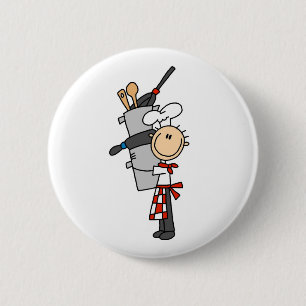 Badge Rond 5 Cm Boutons Chef avec pots et pots