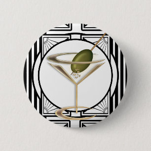 Badge Rond 5 Cm Boutons cocktails Art déco