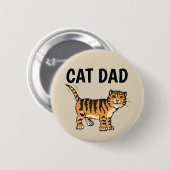 BADGE ROND 5 CM BOUTONS DAD CAT (Devant & derrière)